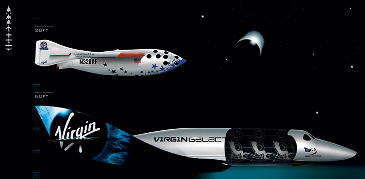 Сравнение суборбитальных кораблей SpaceShipOne и SpaceShipTwo (изображение: virgingalactic.com)