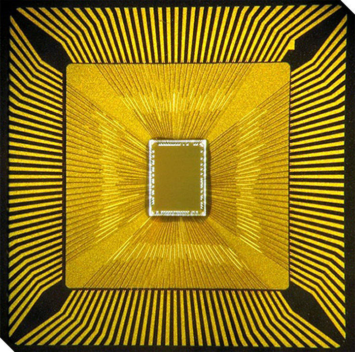 «Портрет» нейросинаптического чипа. (Фото DARPA.)