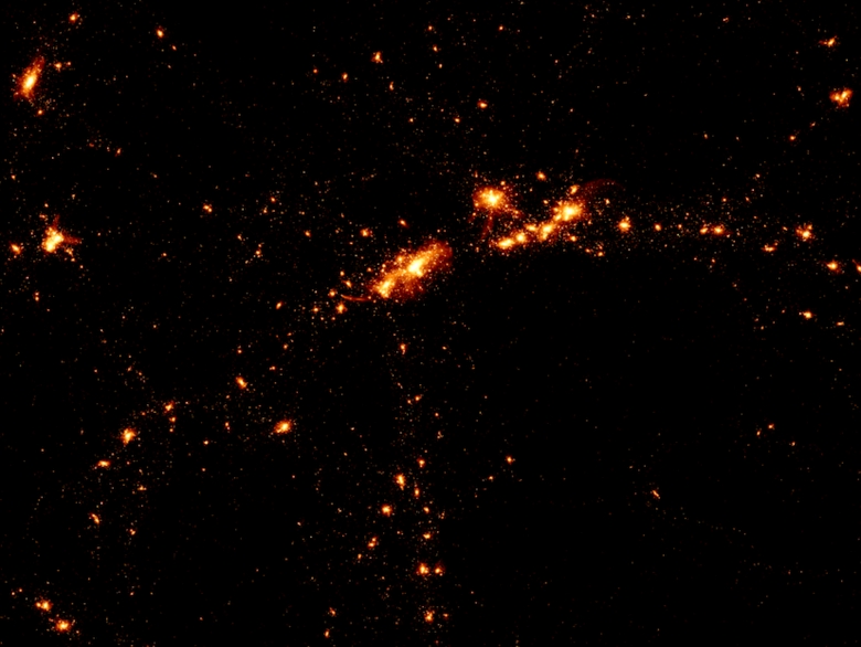 Распределение галактик в моделировании EAGLE (изображение: icc.dur.ac.uk).