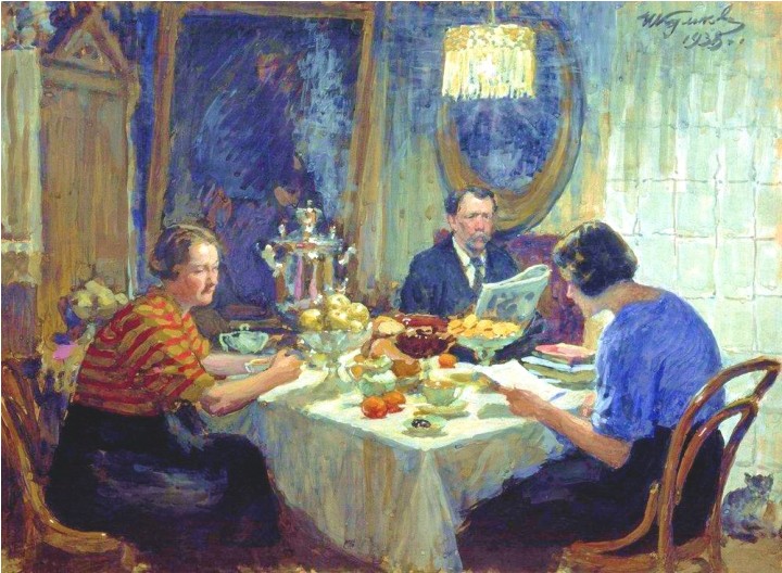 Ах, сколь стабильной и уютной изображали жизнь среднего класса в индустриальную эпоху... Иван Куликов, 1938...