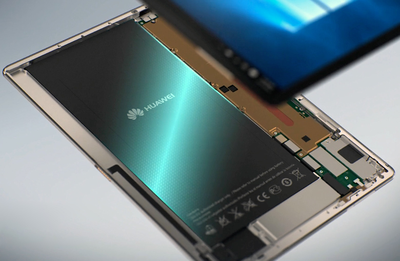 Плоская батарея в Huawei MateBook (изображение: Huawei).