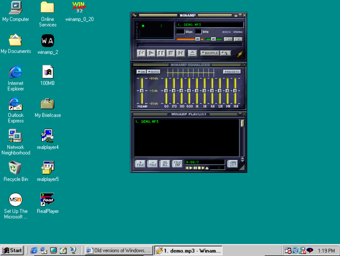 Winamp и Windows 95