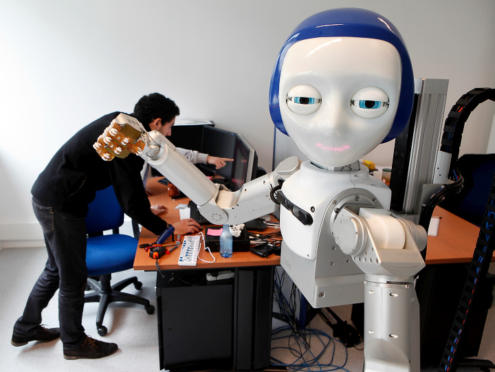 Совместная разработка Flowers Laboratory и Meka Robotics - роботы с человеческим лицом, готовые протянуть руку помощи (фото: flowers.inria.fr).