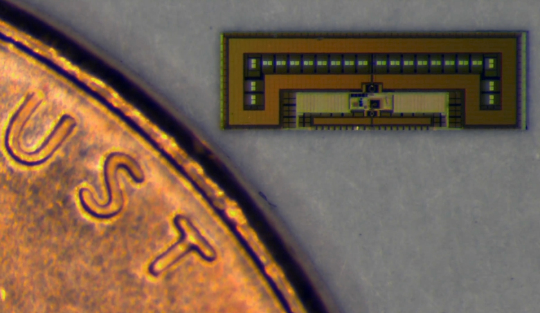 Фрагмент предыдущего изображения чипа, увеличенный в 55 раз (фото: Amin Arbabian / Stanford University).