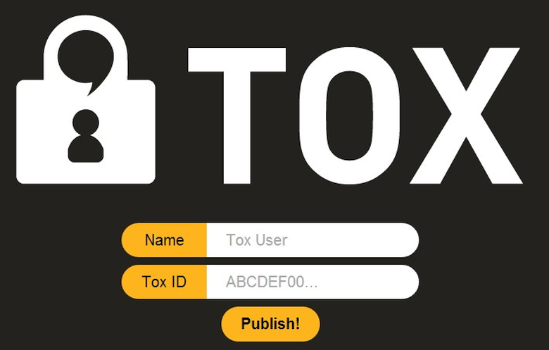 Для входа в Tox достаточно указать произвольное имя и ключ-идентификатор (изображение: tox.im).