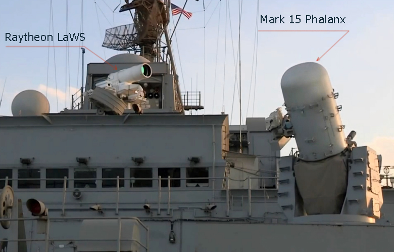LaWS и Phalanx (изображение: navsea.navy.mil).