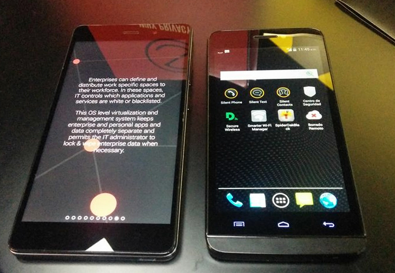 Сравнение BlackPhone 2 (слева) и первой версии BlackPhone (фото: elandroidelibre.com).