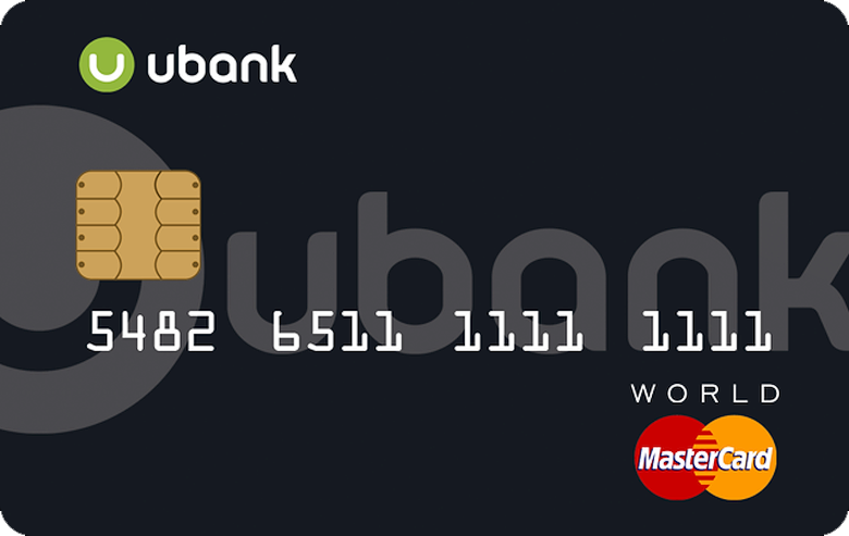 Образец кредитной карты uBank MasterCard.