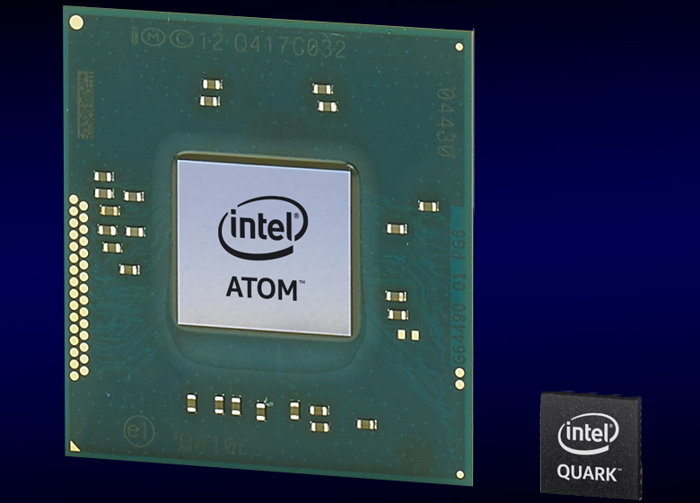 Сравнение размеров Intel Quark и Intel Atom.