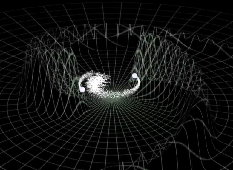 Гравитационные волны при слиянии двойных звёзд (графика: MIT).
