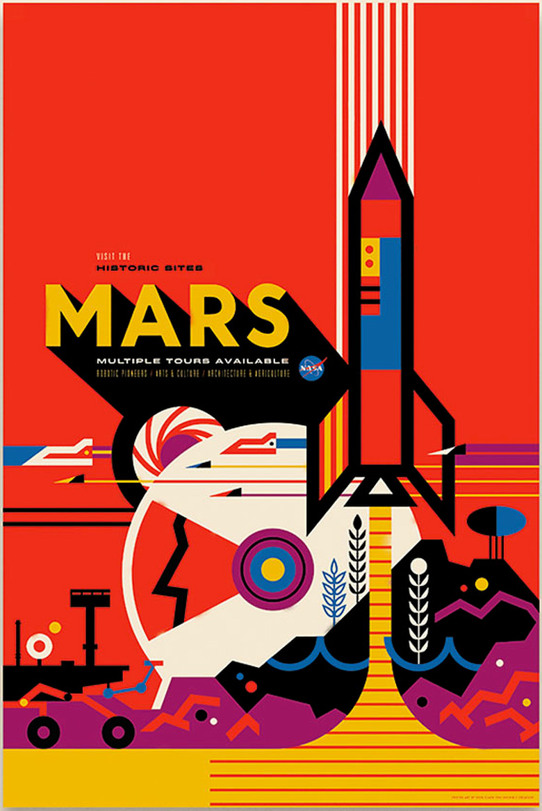 Посетите исторические места Марса! (плакат: invisiblecreature.com).