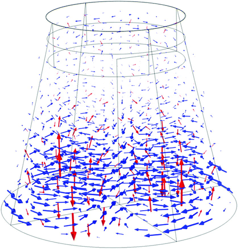 Силовые линии в ЭМ-драйве: красными стрелками показаны линии электрического поля, синими — магнитного. Графика: NASA.