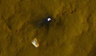 На этих снимках, сделанных с орбиты Марса, видно, сколько уже проехал Curiosity