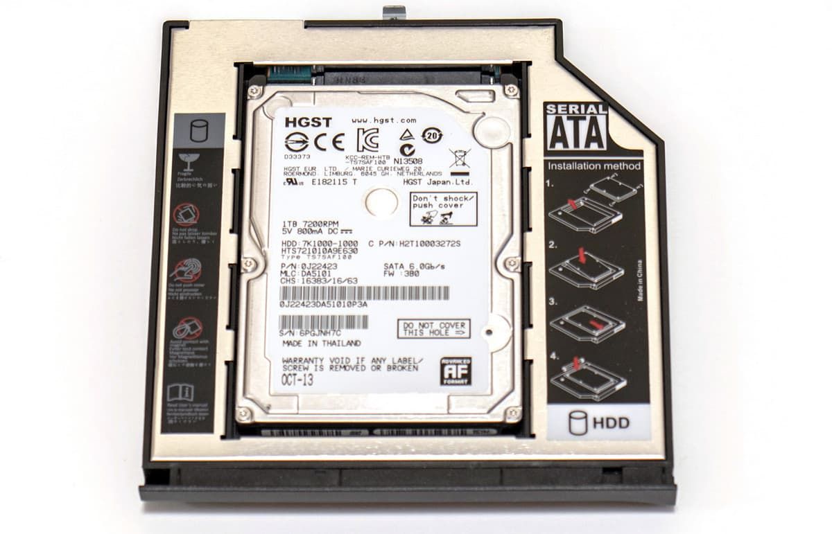 Адаптер для подключения 2,5” HDD/SSD вместо привода оптических дисков