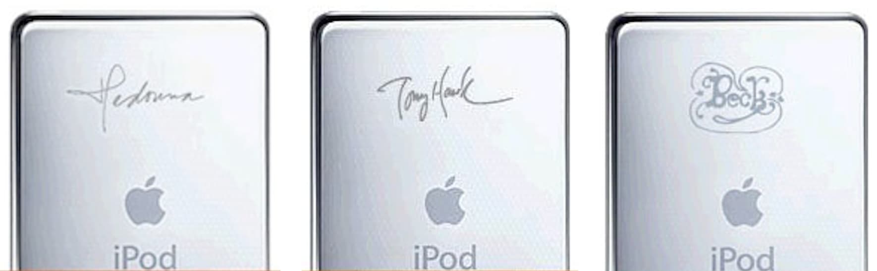 iPod с автографами Мадонны, Тони Хоука, Бека и No Doubt