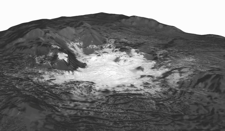 Белые пятна на Церере - свидетельства извержения древних ледяных вулканов