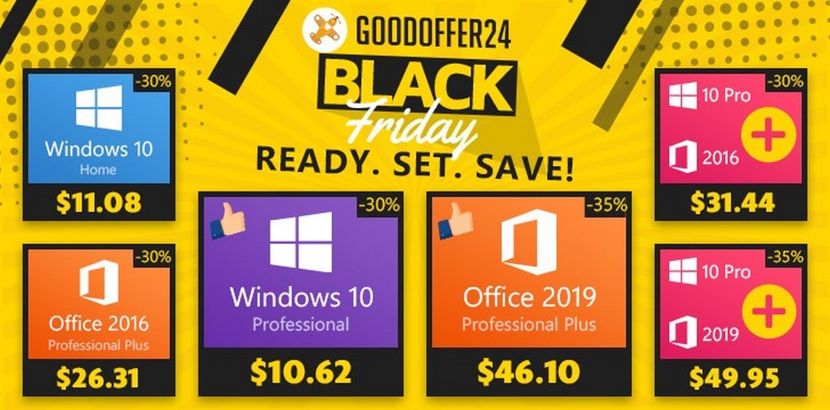 Черная пятница! Скидка на ключи Windows и продукты Office 2019!