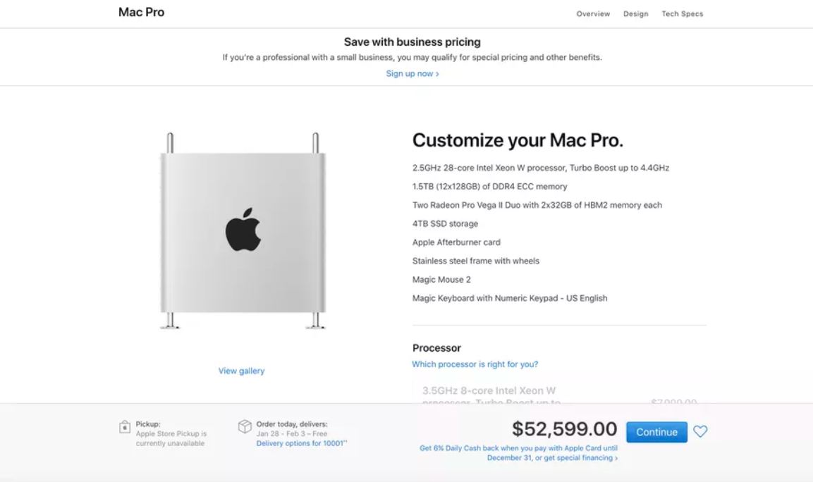 Apple начала продажи самого дорогого компьютера в истории