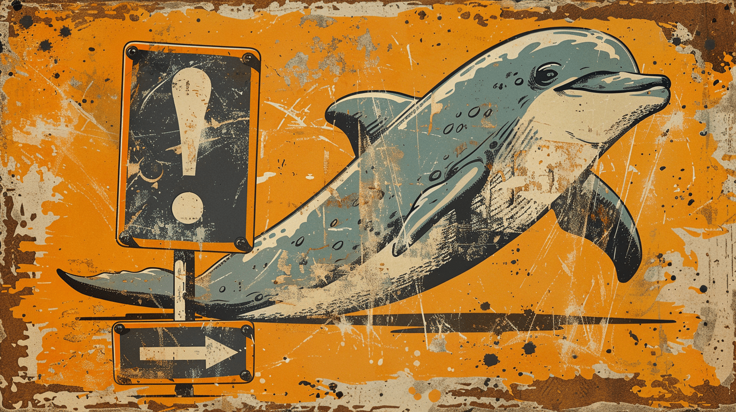дельфин и восклицательный знак