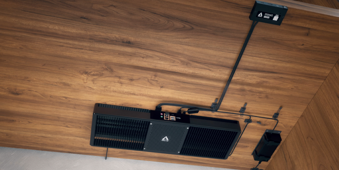 Бесшумный компьютер с креплением под столом представила компания ARCTIC