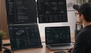 NexFold выпускает Г-образный монитор с тремя экранами