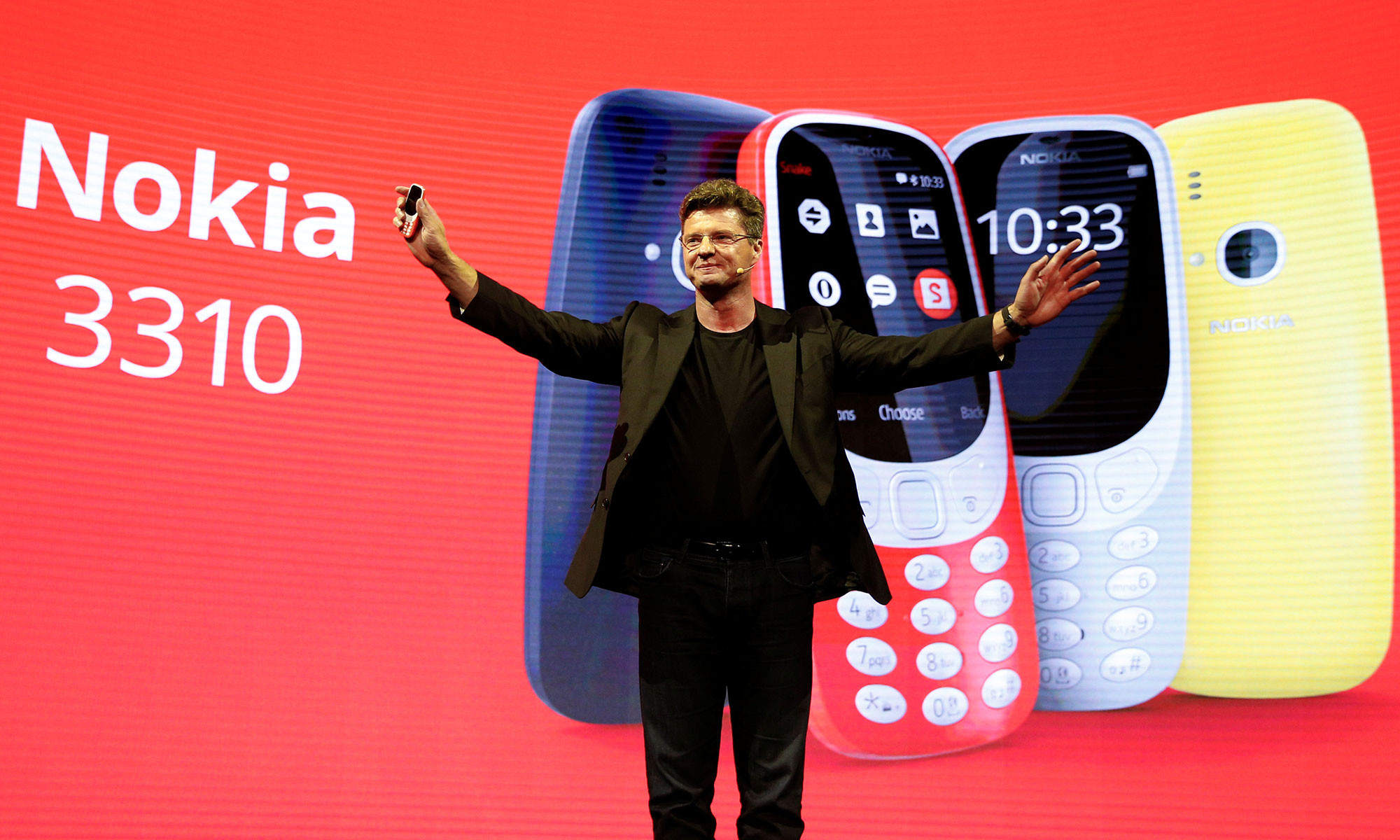 Презентация новой версии Nokia 3310 в 2017 году. Фото: life.ru