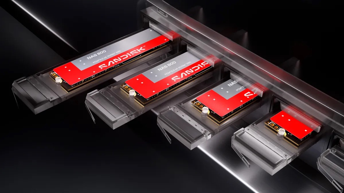 Накопитель Sandisk NAS 800 на 14 ПБ рассчитан на пять лет ежедневной перезаписи 7,68 терабайт
