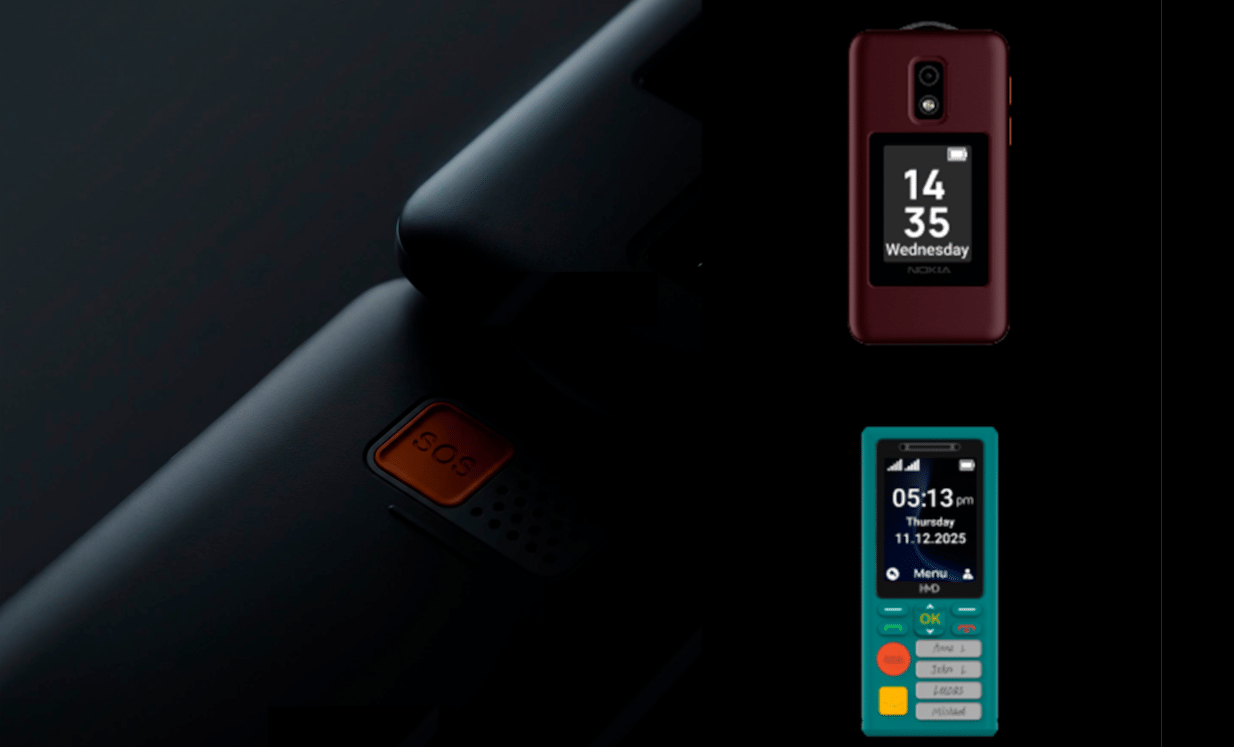 HMD готовит новую раскладушку Nokia с внешним экраном и кнопкой SOS