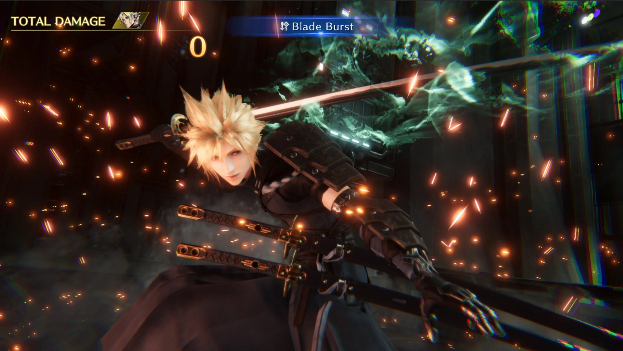 Клауд Страйф с мечом в бою в Final Fantasy VII: Ever Crisis