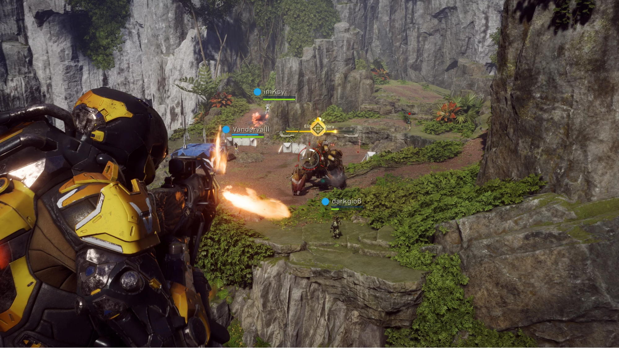 Джавелин стреляет по врагам в джунглях — кадр из Anthem с кладбища игр 2026 года